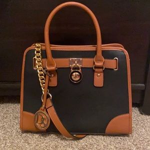 Black and brown shoulder bag
